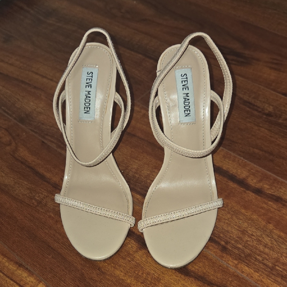 Steve Madden Beige Strappy Heels